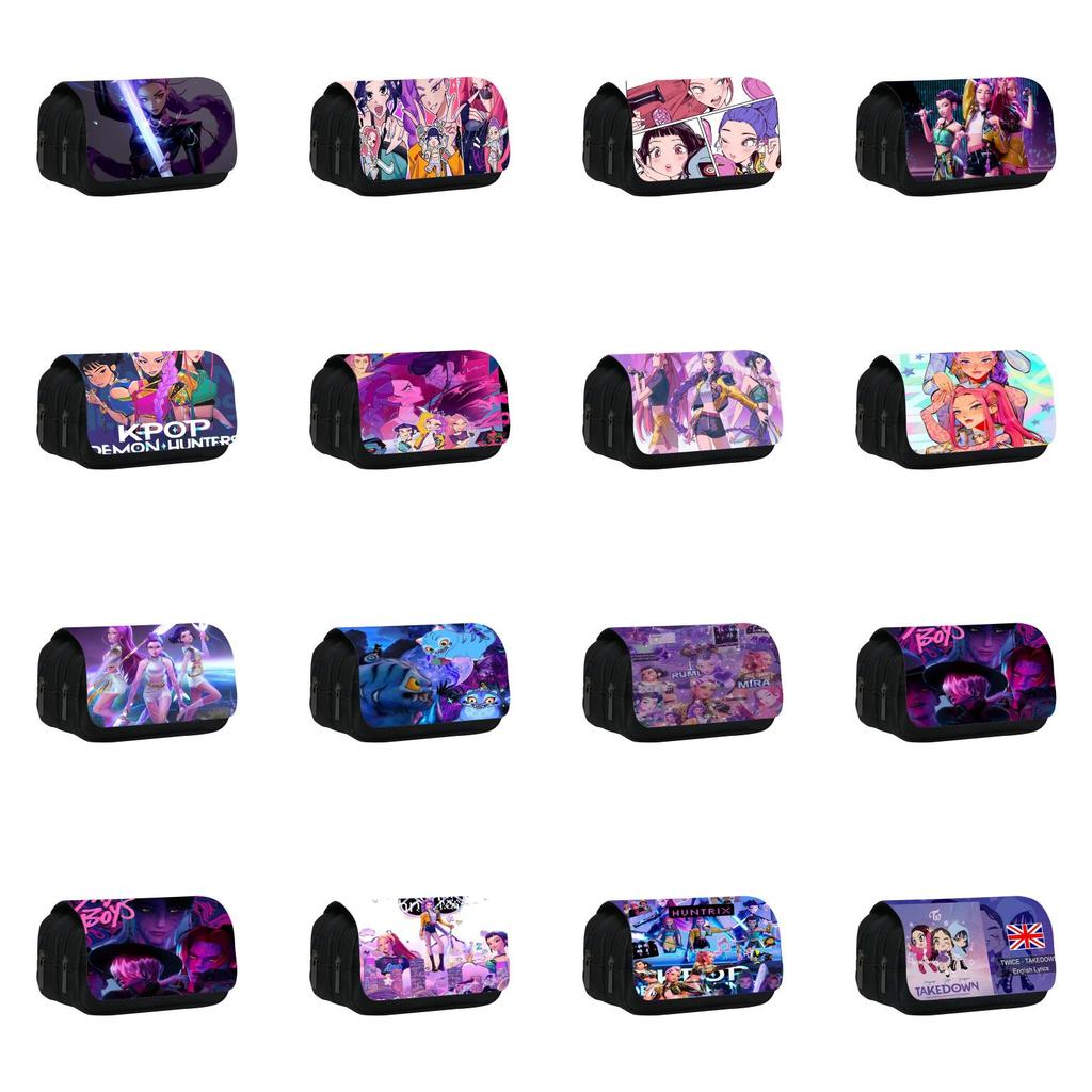Kpop Demon Hunters Pattern Pencil Organizer With Durable Polyester Material For Students