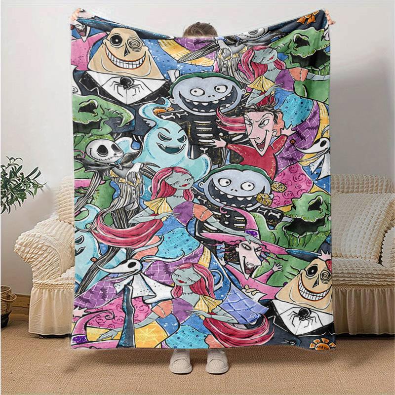 1pc Nightmare Before Christmas Soft Throw Blanket Flannel All Season Light Weight Living Room/Bedroom Warm Blanket. M7290155