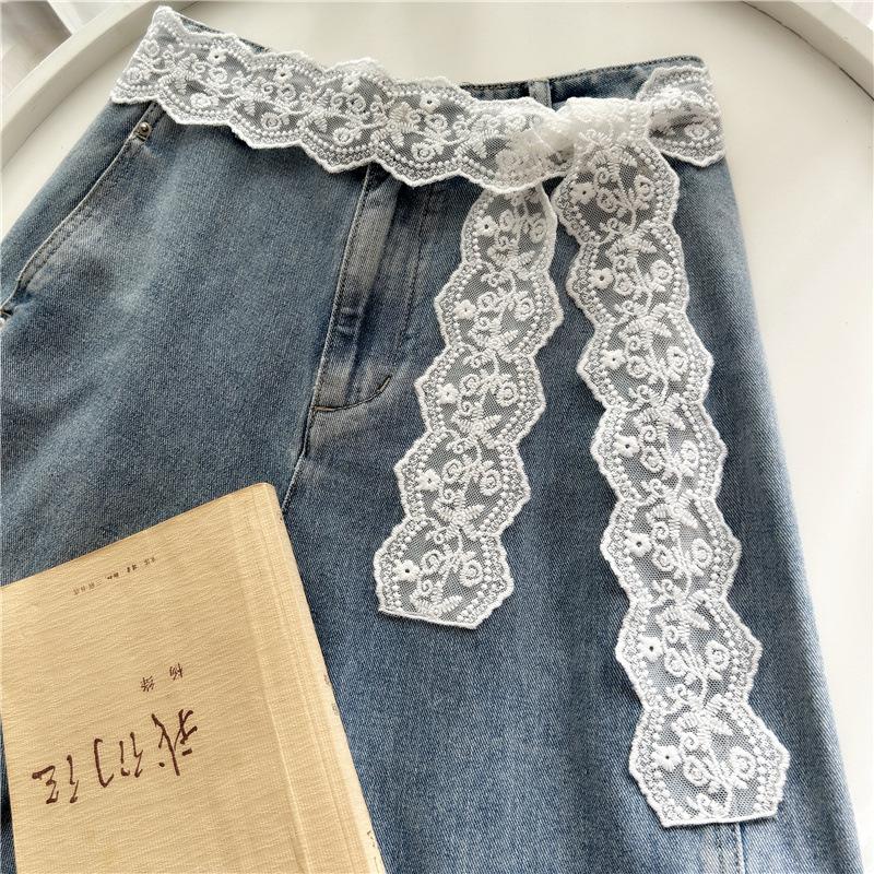 

Уникальный Y2k Длинный Кружевной Пояс Цветочный Бант Кружевной Пояс на Талию Тонкий Завязывающийся Пояс для Платья Джинсов Кружевная Лента Шарфы Повязка на Голову A