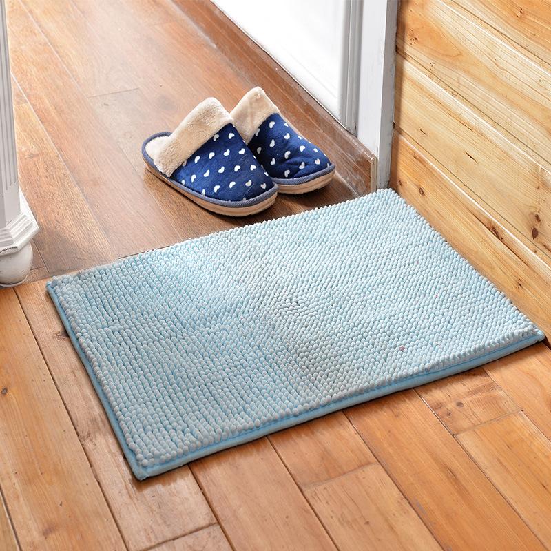 Mikrofaser Kurzhaar Chenille Fußmatte Badezimmer Wohnzimmer Türvorleger Schlafzimmer Teppich Stufenmatte Rutschfester Teppich