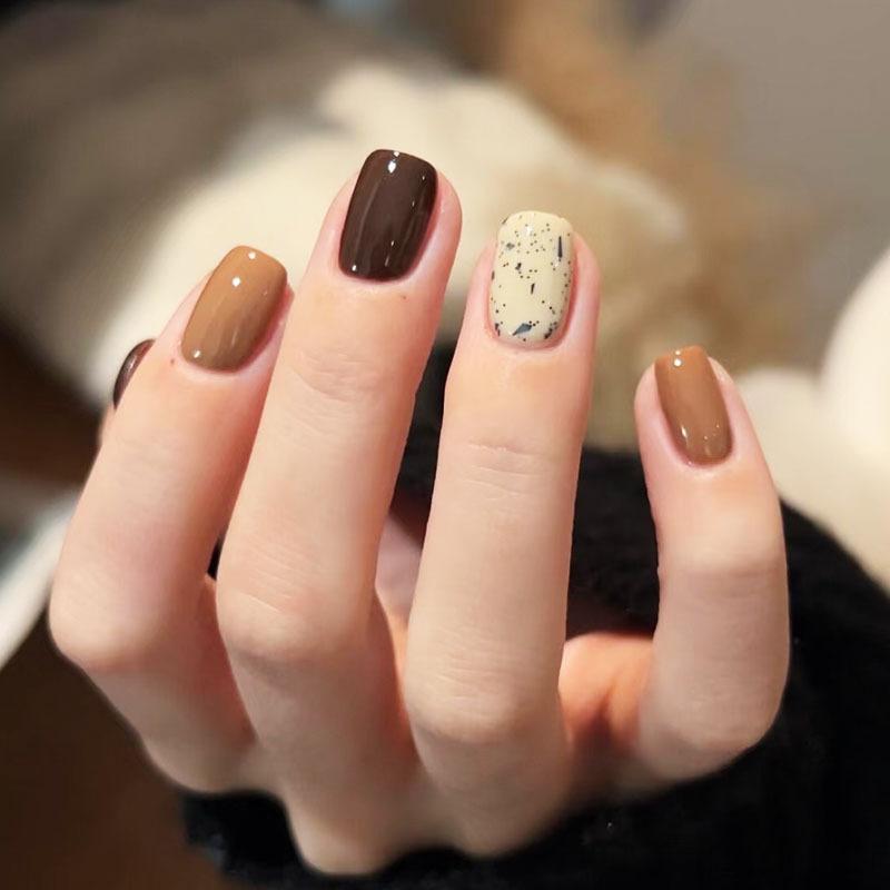 30Pcs Dopamine Short Fake Nails Cute Fun Press On Nails High Quality Decorative Nail Tips For Girls