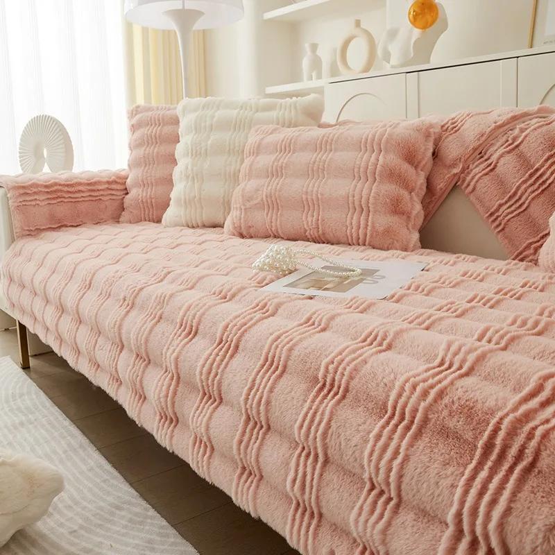 

Темно-серый волнистый полосатый диван-полотенце теплый плюшевый мягкий чехол для дивана нескользящее одеяло коврик диванная подушка украшение для гостиной дома 70x70cm 1pcs