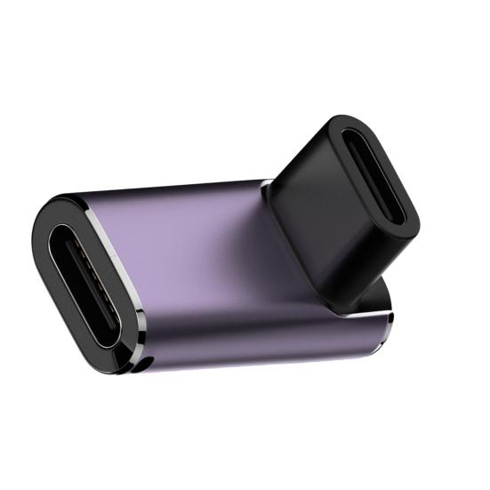 USB C Right Angle Adapter 240W PD 8K@60Hz Video Charge Adapter 40Gbps Data Transfer LED Light Metal Adapter for MacBook Pro for IPad Pro
