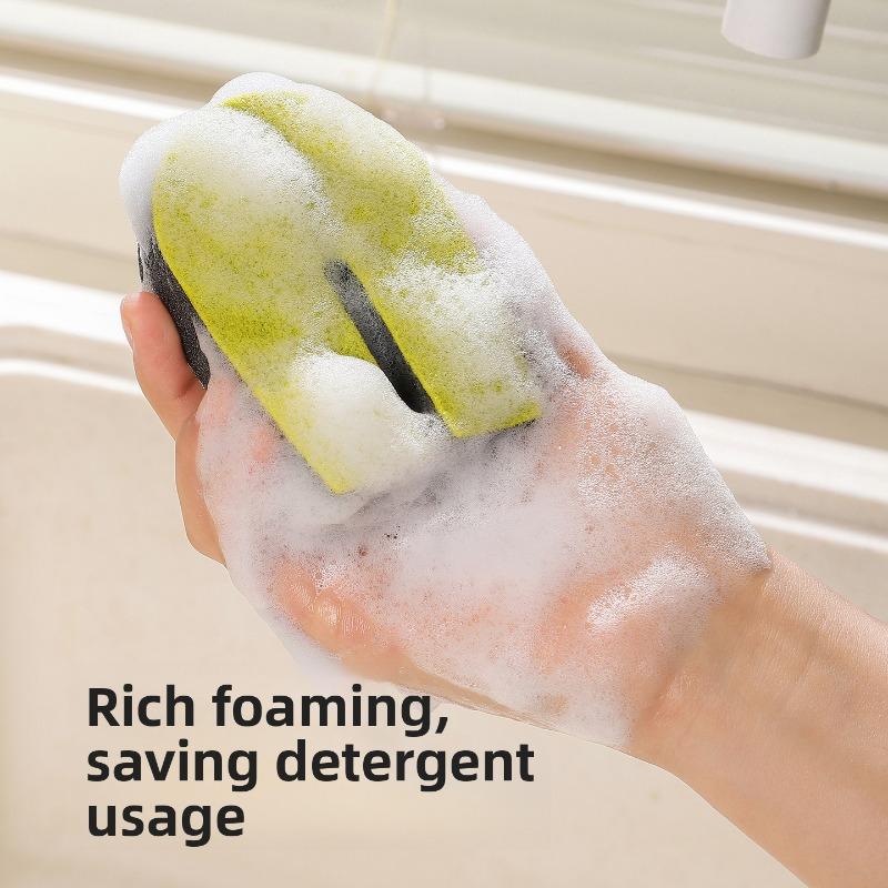 U-shaped Double-sided Sponge for Cleaning Dishes, Magic Brush for Cleaning Cutting Boards, Anti-slip Cleaning Brush for Scrubbing Gaps in Mesh Screens