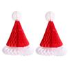 2Pcs Paper Christmas Cap Honeycomb Style Party Hats Festival Decorative Accessories Photo Props Xmas Day New Year Celebration