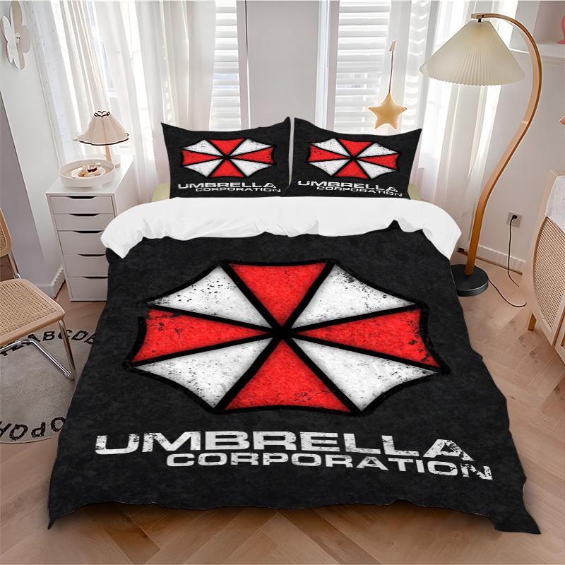 Umbrella Corporation Logo Bedding Set Comforter Cover Gift for Bedroom,Includes 1 Cover and 2 Pillowcases, No InsertB575