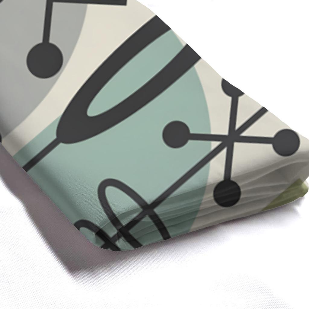 Retro Mid-Century Modern Shower Curtain – Atomic Geometric Design, Elegant Abstract Art, 70X70In, Includes Hooks
