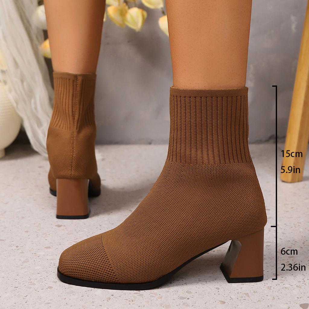 Mode Damenstiefel Neue Mode Spitz Weich Gestrickt Lässig Bequeme Schuhe (Absatzhöhe 4,5 cm, )