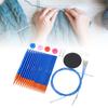 Circular Knitting Needle and Cable Set Blue Gold Color Double Head Interchangeable Needles for Home 