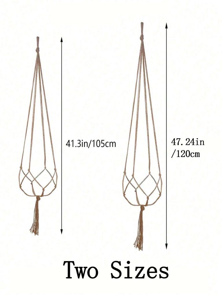 1/2pcs Macrame Plant Hanger Modern Tassel Detail Plant Hangers Indoor Flower Pot Holder For Plants Wall Window Outdoor Bedroom