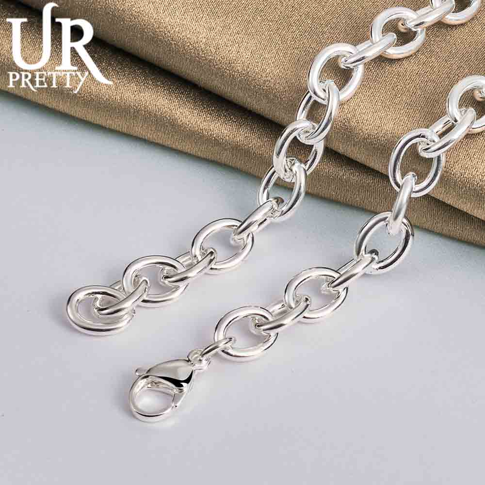 925 Sterling Silver Double Heart Pendant Necklace Fashion Wedding Jewelry