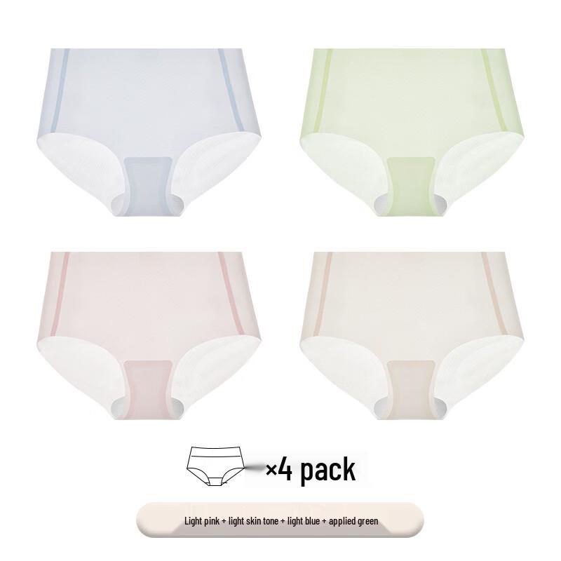 Langsha Women s Ice Silk Mid-Waist Briefs 4-Pack