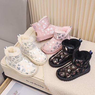 Botas de neve infantis outono e inverno sola macia meninos e meninas sapatos de algodão tamanho grande 25-36