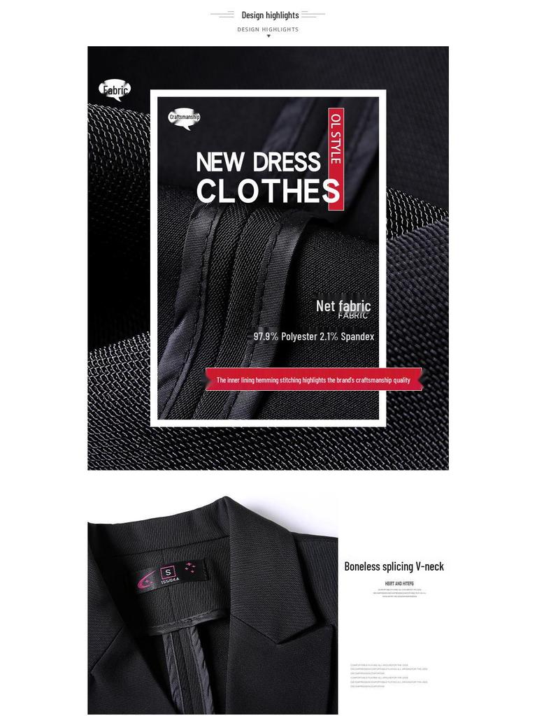 Women's Slim Fit Tuxedo Suit Set - Spring/Summer Professional Blazer & Pants Workwear