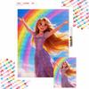 5D Diamond Painting Kit Princess Rapunzel and Rainbow Home Decor, Perfect Holiday Gift