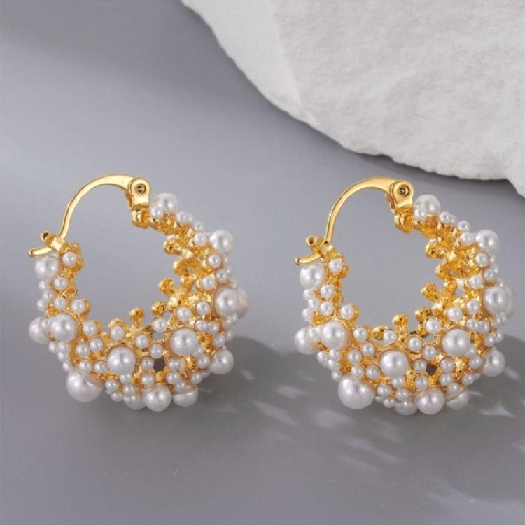 Stylish Ear Buckle Elegant Pearls Earrings Fashion Earrings Unique Ear Jewelry