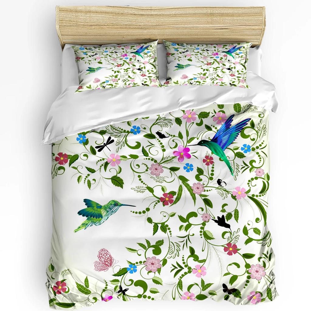 Oriole Peach Blossom Spring Bird Flower Duvet Cover Bed Bedding Set Home Quilt Cover Pillowcases Bedroom Bedding Set No Sheet