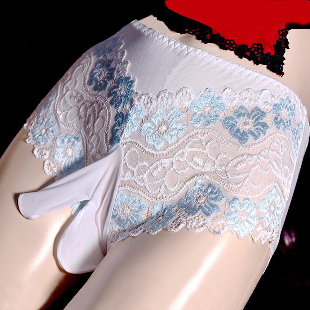 Cheap Underwear Men Jockstrap Panties Sexy Laces Penis Pouch Underpants Enhance T-Back Open Butt Thong Lingerie