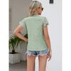 Short Sleeved Cardigan Top Women's Lace Trim V-Neck Flutter Sleeve Blouse