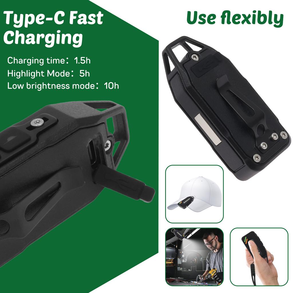 Rechargeable LED Keychain Flashlight USB-C Rechargeable 600Lm Portable Mini Torch Light Pocket Lantern Flood Work Light