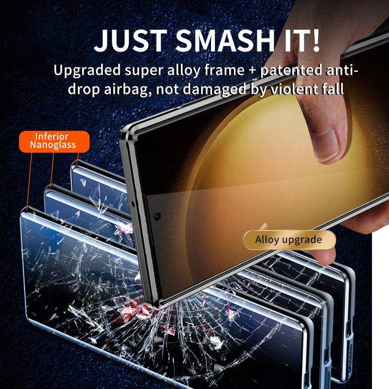 IM-CHEN Para Capa Samsung Galaxy S24 Ultra Design de Fecho de Fivela Capa de Telefone com Estrutura de Metal de PC Rígido