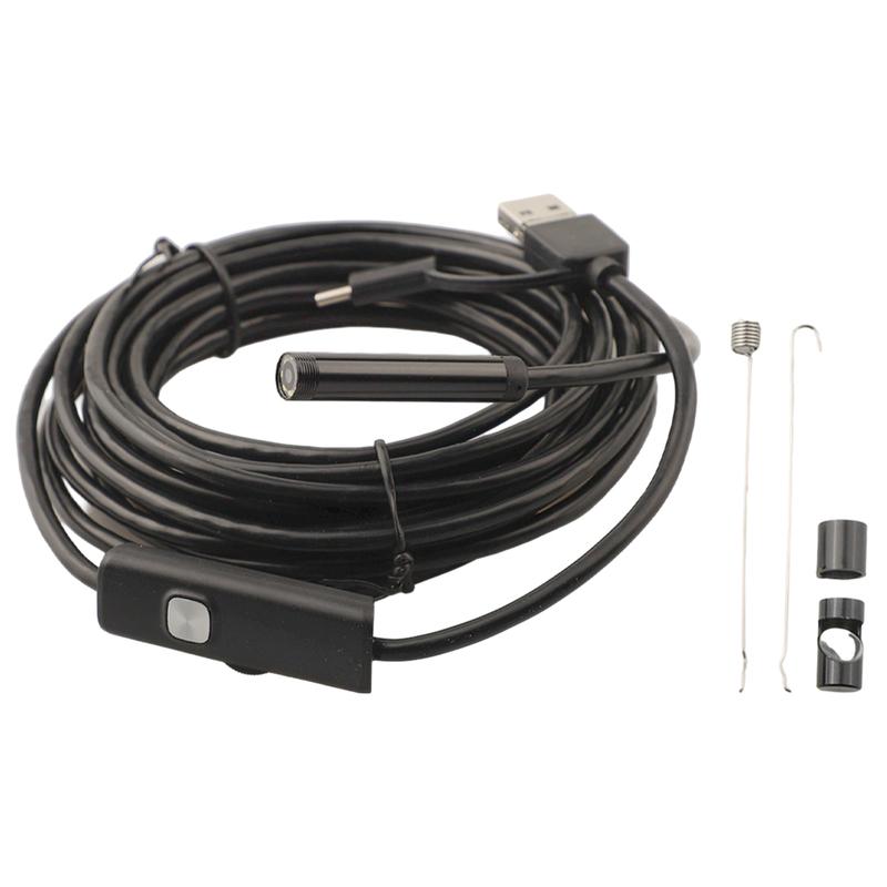 8mm 1200P Industrial Borescope with 5M Length and 3 in 1 Interface for Mobile and Computer Use IP67 Waterproof