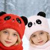 Panda Children Beanie Caps Cartoon Kids Plush Hat Fashion Warm Bonnet Scarf  for Girls Boys