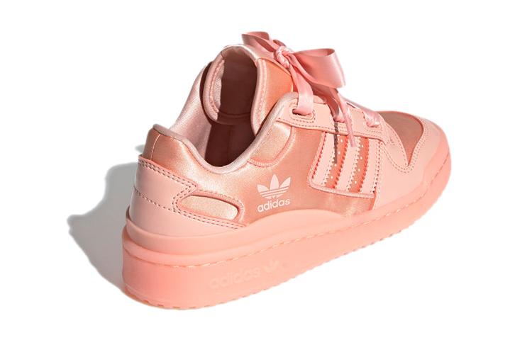 Adidas Originals FORUM Satin Low J Anti kick Low top Skateboard Shoes Coral Powder Teenagers FY8823