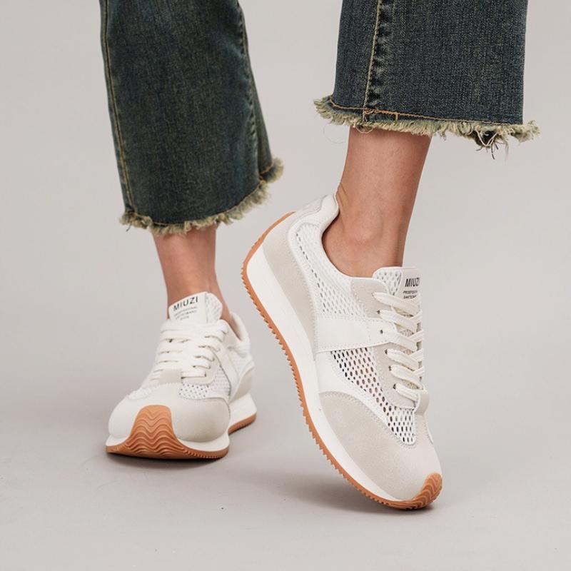 Trendy Yellow Women's Casual Shoes Breathable Mesh Loafers Outdoor Comfortable Low-top Lace-up Sneakers Designer Women's Shoes