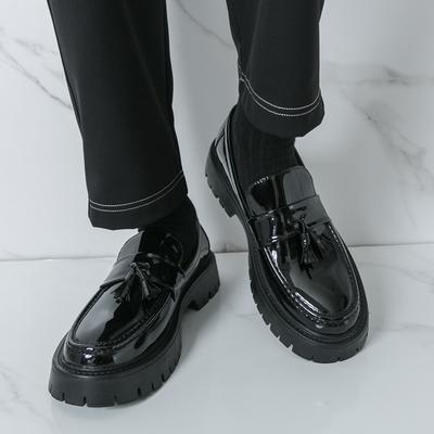Fashionable Tassel Loafers Quality Versatile Thick Soled Comfortable Anti Slip Men's Leather Shoes Business Office Driving Shoes