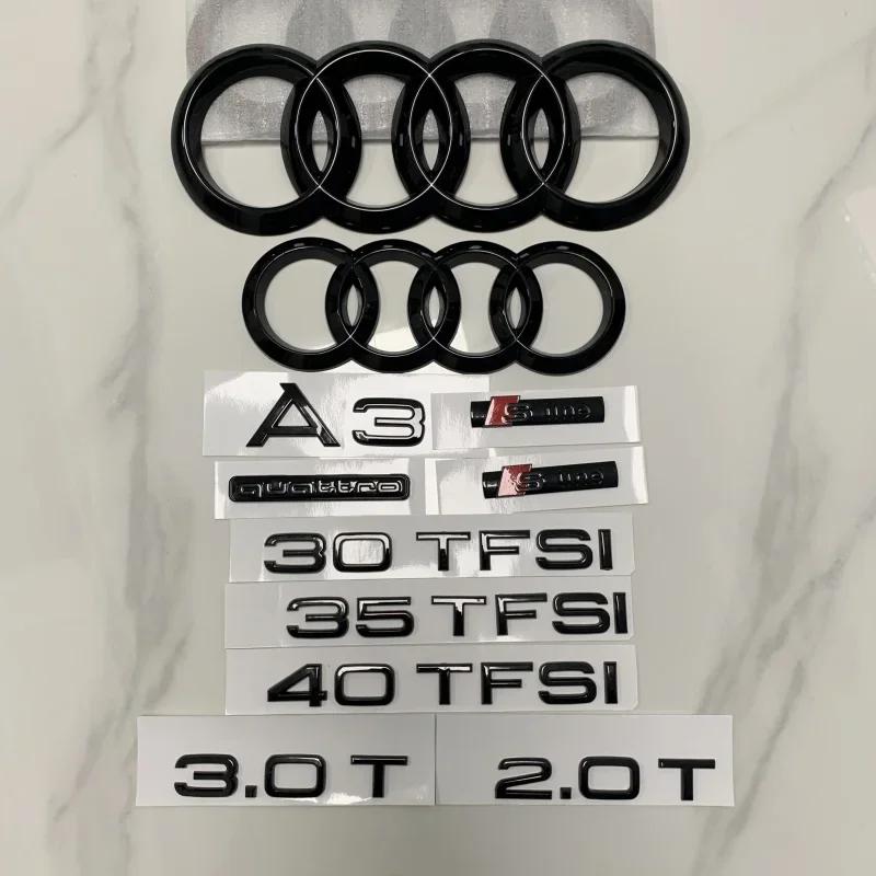 Car Hood Front Grill Badge for A A3 2010-2020 2020-2024 Rear Trunk Emblem Sticker Quattro Sline 35TFSI Replaced Accessories
