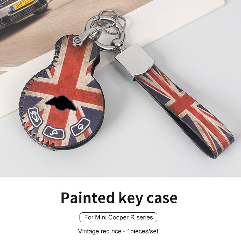 

Car Remote Key Case Cover Shell For BMW Mini Cooper R55 R56 R60 R61 R58 R59 Remote Accessories Holder Shell Keychain Vintage red rice