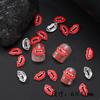 10Pcs Halloween Nail Art Charms Vampire Lips Sharp Teeth Alloy Fangs Nail Decorations for Women Girls Manicure Party Supplies
