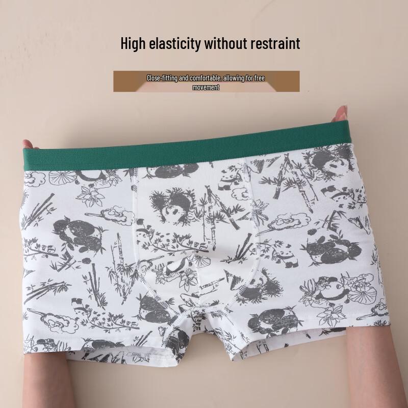 FitonTon Men's Premium Cotton Anti-Bacterial Boxer Briefs 4-Pack