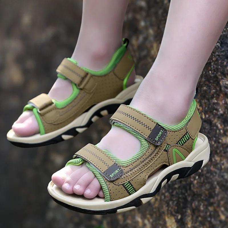 Sport-Sandalen für Jungen Atmungsaktiv Outdoor Weiche Sohle Strandschuhe Sommer Kinder Freizeit Wandersandalen Rutschfest