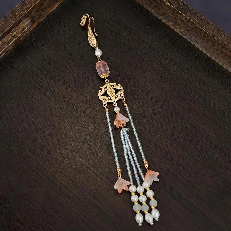 Ancient Style Waist Jade Ornament Waist Pendant Chinese Hanfu Cheongsam Hanging Tassel Waist Chain Pendants Dress Waist Decor