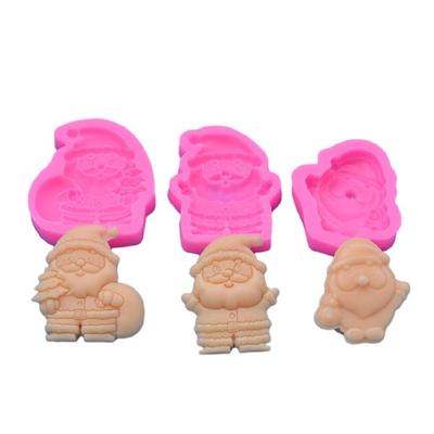 3Pcs Christmas Series Silicone Mold Santa Clauses Baking Tools Mould Ornaments