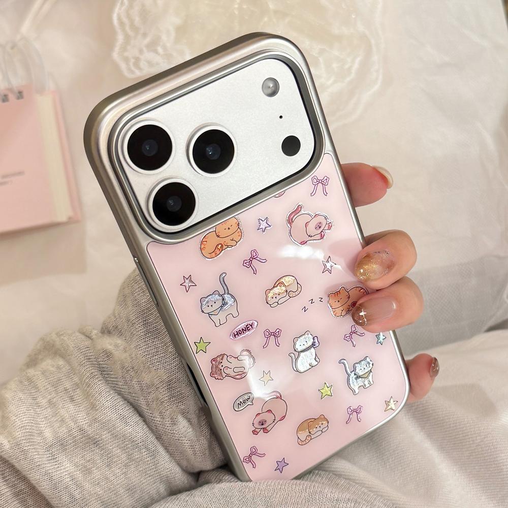 Adorable Gold-plated Cat Design, Suitable for IPhone 17 Pro Max and IPhone 16, Multiple Models Available