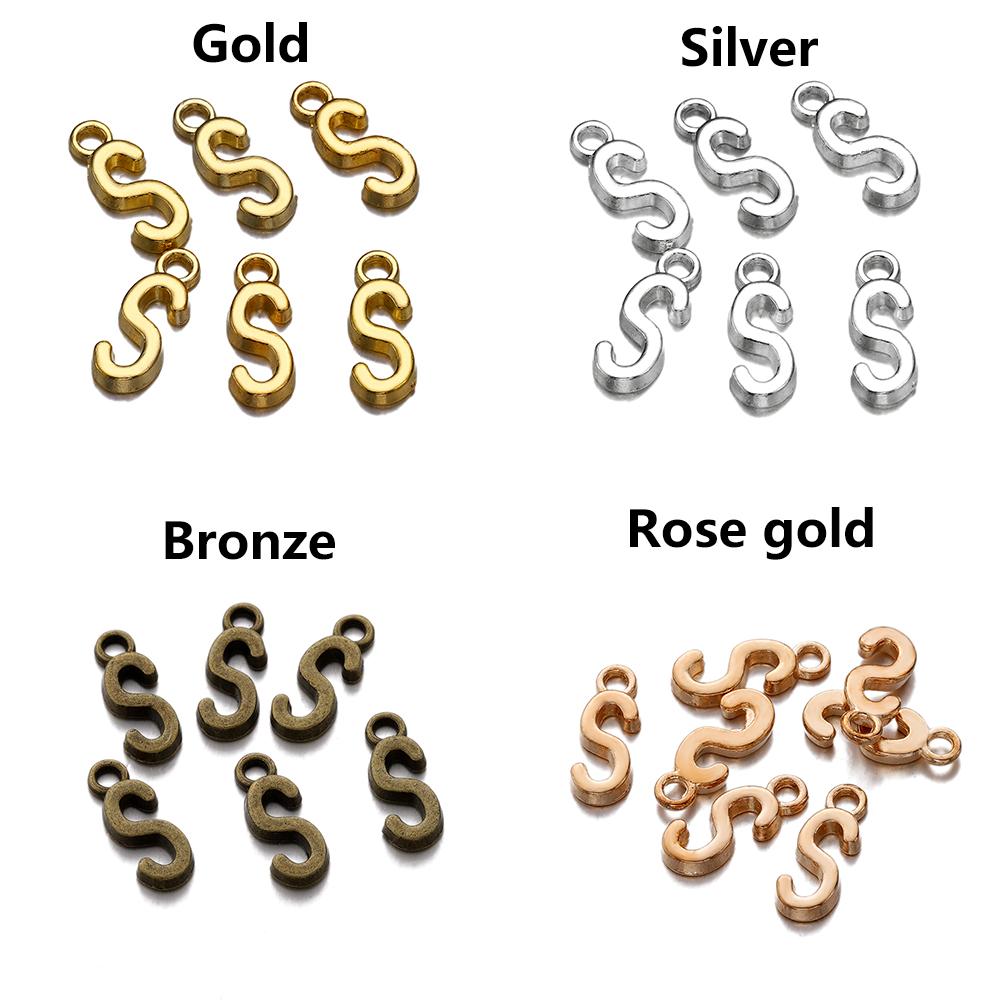 26-30Pcs 7X16 mm Alloy 26 Alphabet A-Z Letters Charms Pendants For DIY Bracelet Necklace Jewelry Making Supplies Accessories