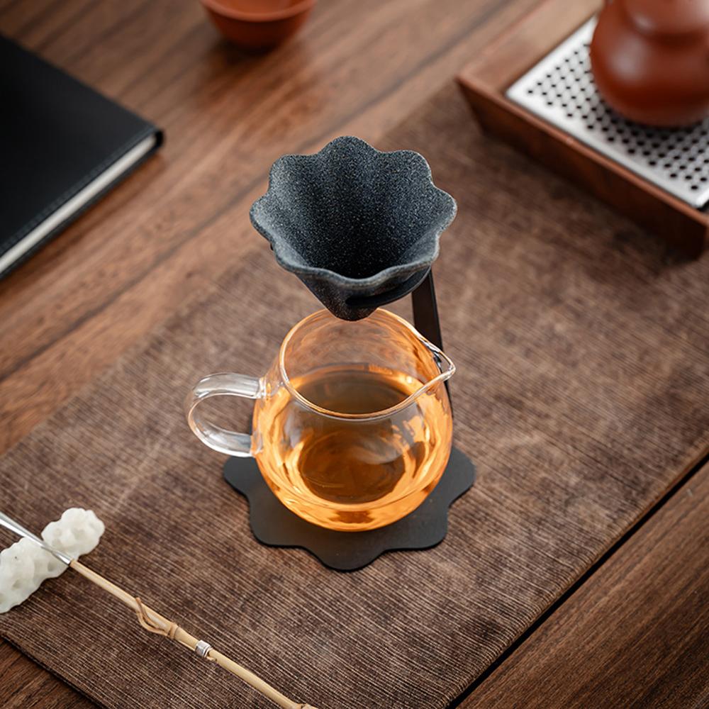 New Tea Drain Ceramic Stone Material One-piece Baked Non-porous Tea Strainer Loose Tea Straining Stepper Coffee Precision Filter
