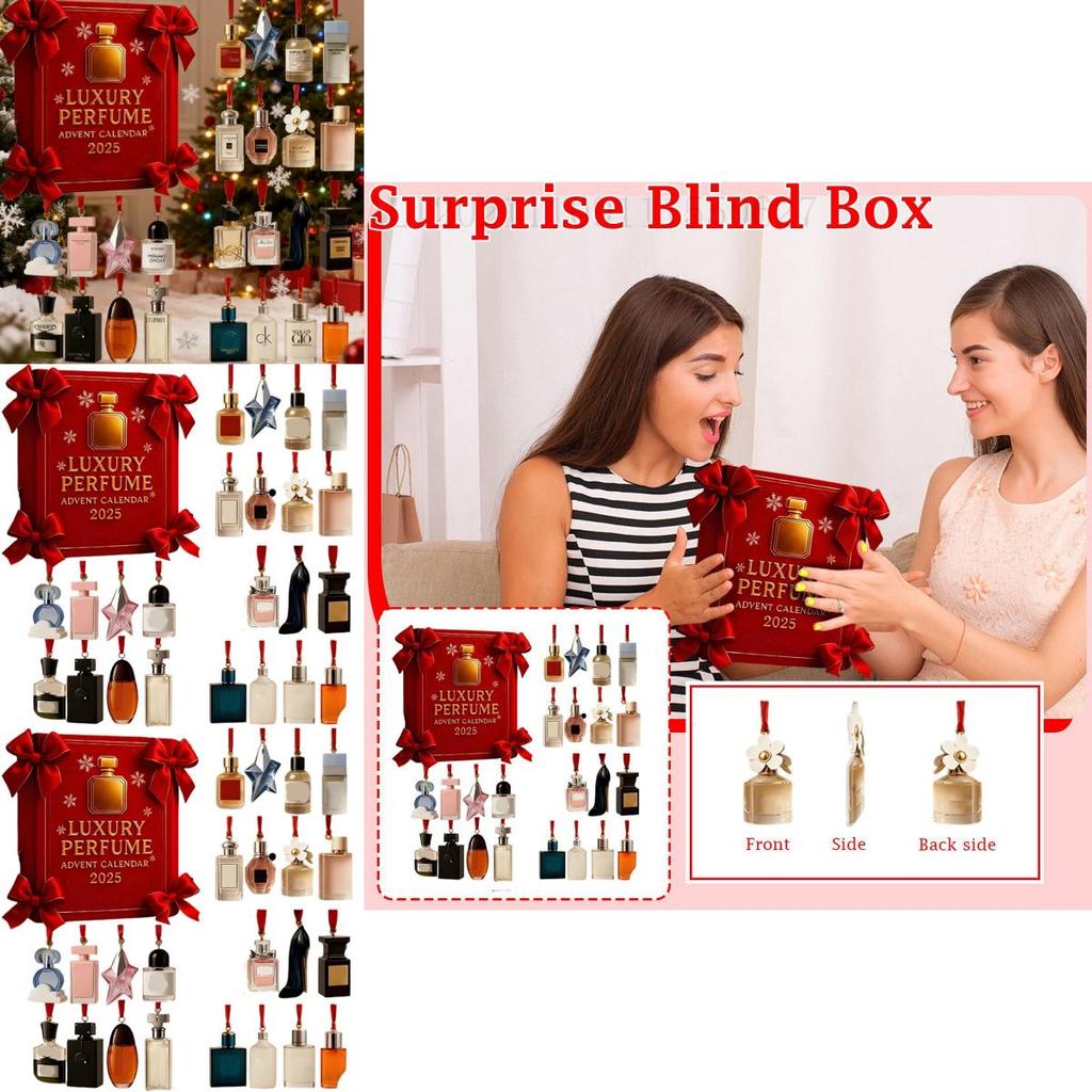Calendrier de l'Avent de Noël Parfums avec Suspensions Acryliques Pour Cadeaux de Fêtes et Célébrations