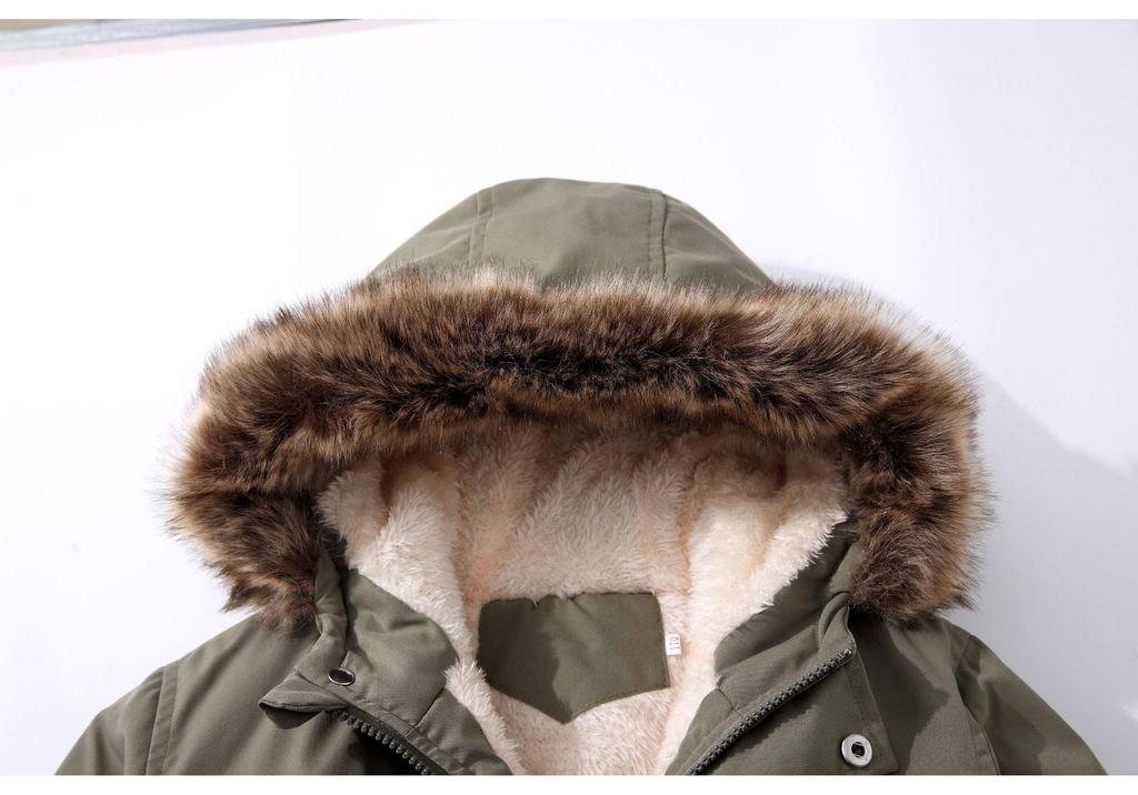 2022 Winter Jungen Kapuzenjacke aus Baumwolle mit Samt, Dick & Warm Kinder Mode Mantel