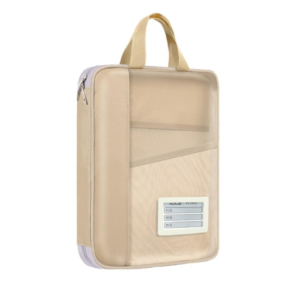 New Nylon Mesh Tutoring Bag Large Capacity Thickened File Bags Portable Multi Layer Zipper Pouch Bag Students