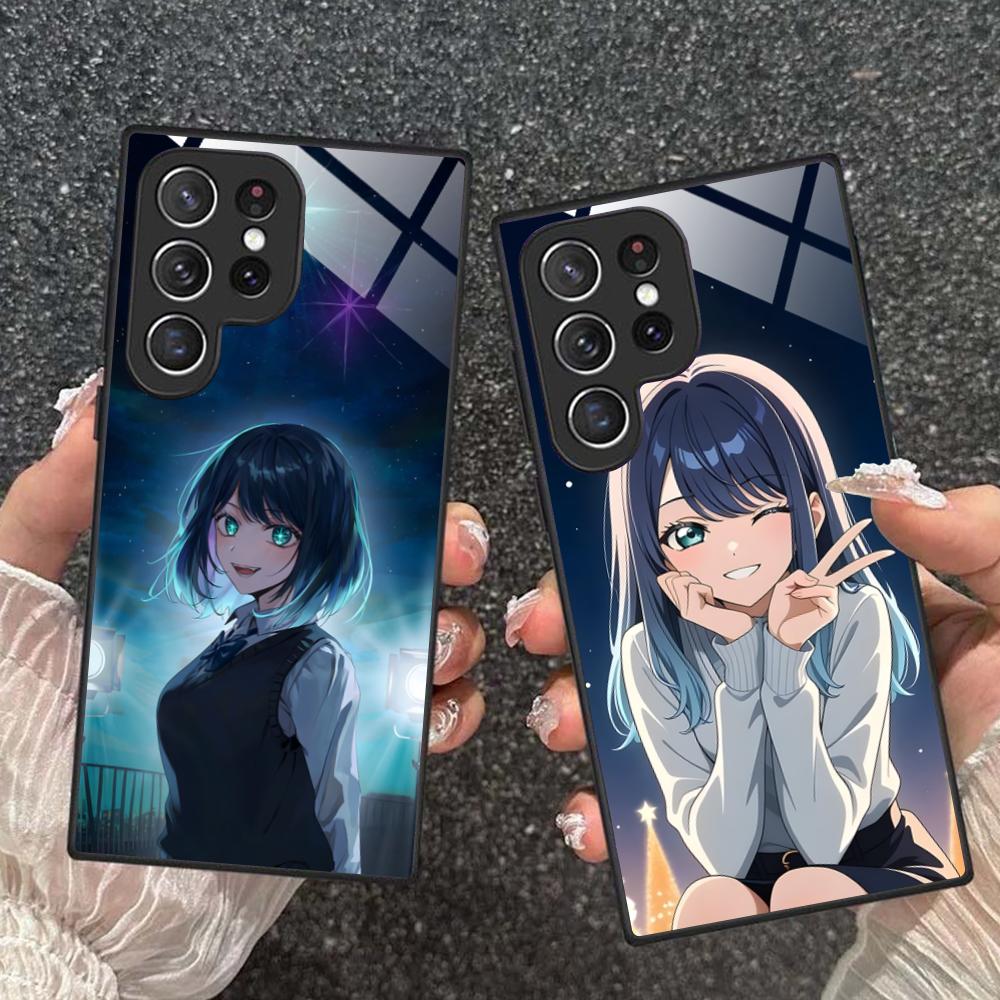 Oshinoko Akane Kurokawa Phone Case for Samsung Galaxy S26 S25 S24 S23 S22 S21 S20 Note20 Plus FE Ultra Glass Colorful Cover