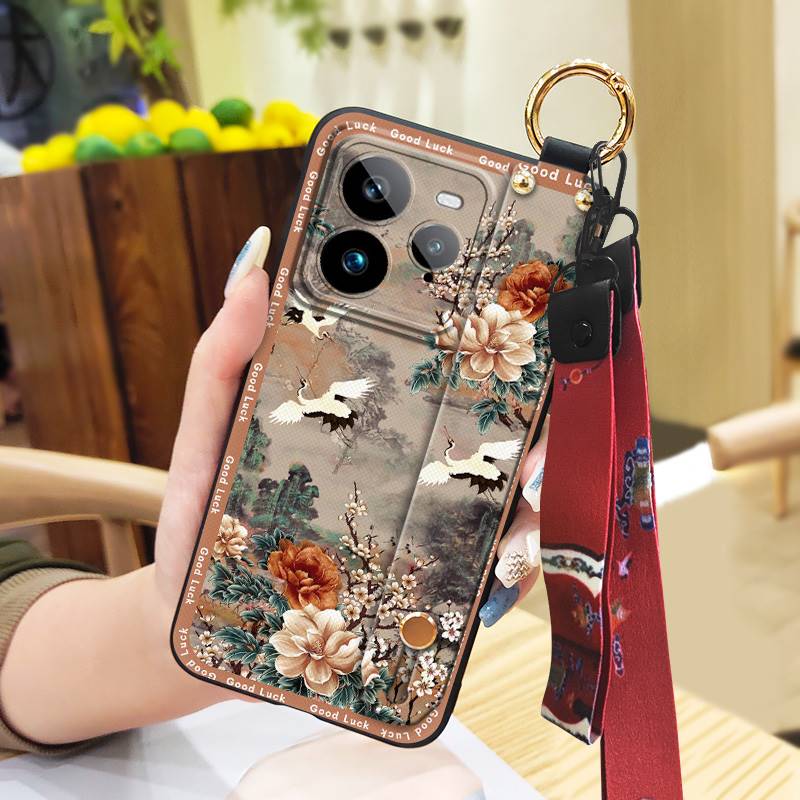 Phone Holder Ring Phone Case For Realme GT7 Pro Durable Lanyard Wristband Soft case For Mom Anti-dust Shockproof Fashion