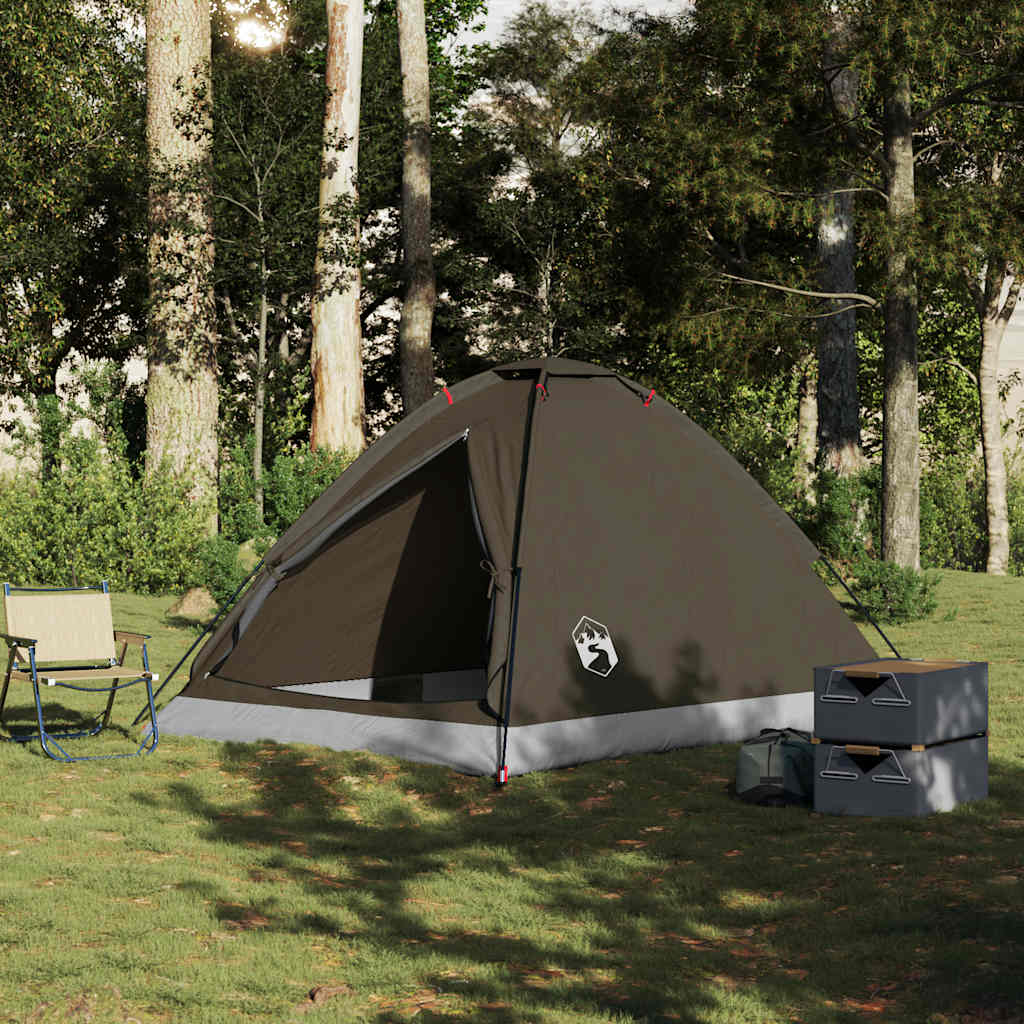 Dome Camping Tent for 4 Persons Brown Waterproof