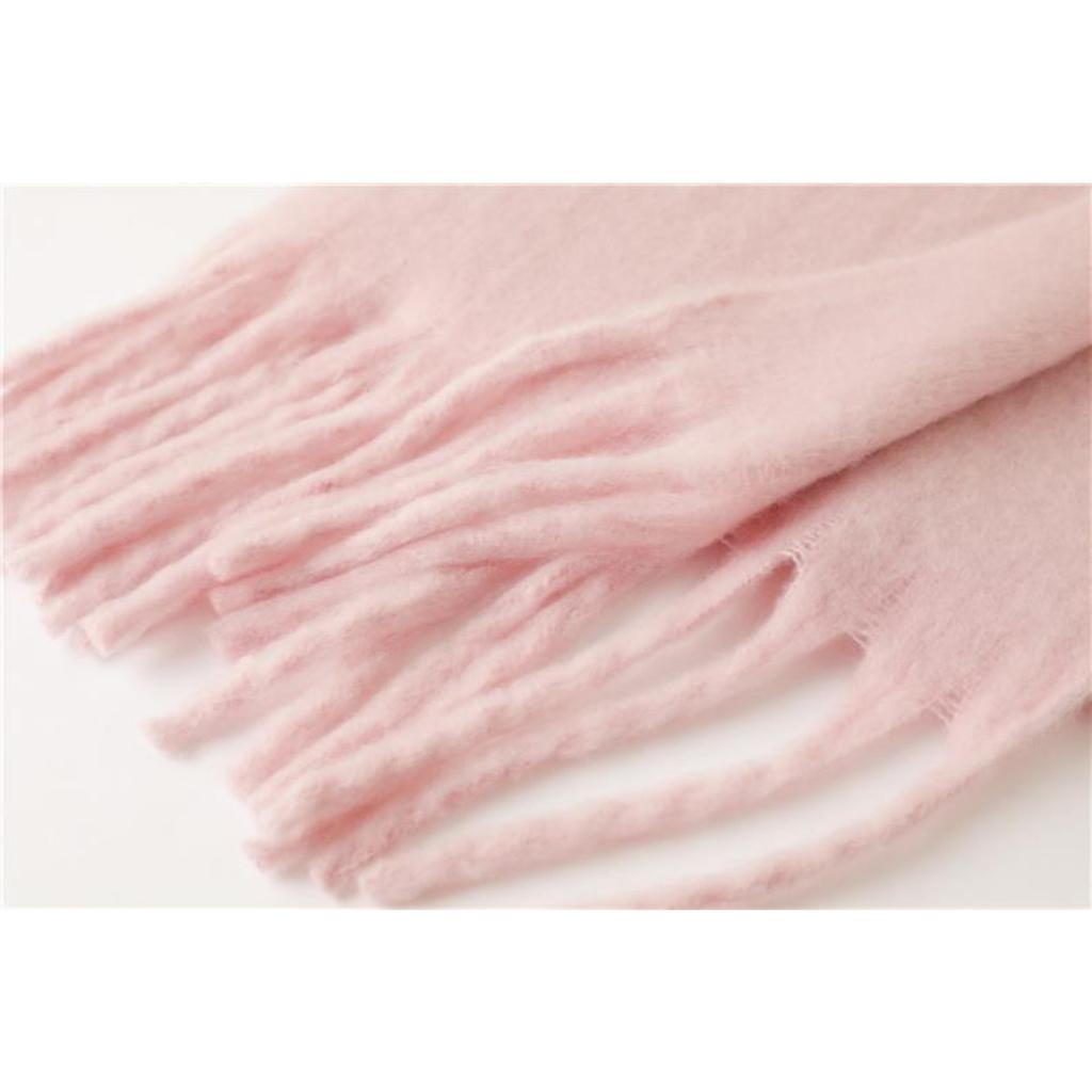 Fular Cald de Iarnă Culoare Solidă Fular Versatil Culoare Solidă Cald de Iarnă cu Ciucuri Extinși Fular pentru Cuplu