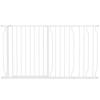 Steel and ABS Dog Safety Gate, Extendable 75-145cm for Stairs and Doors, White