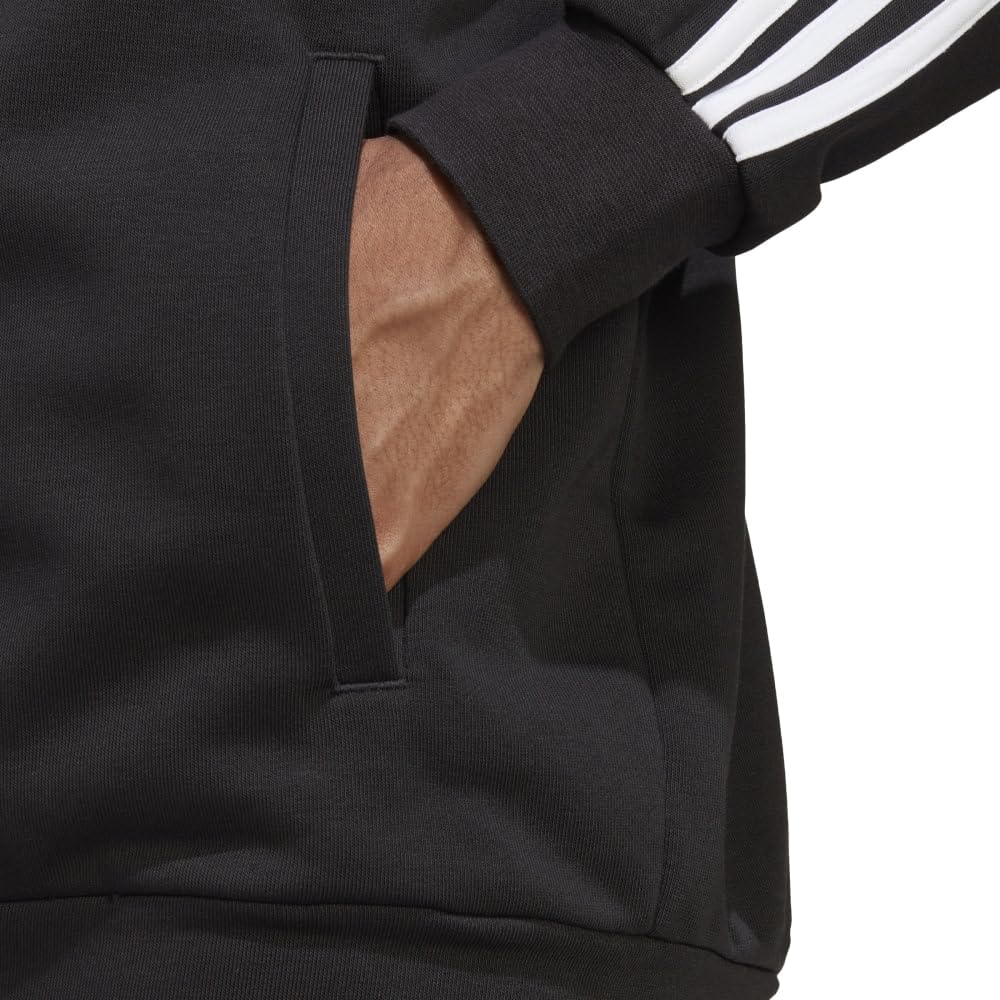Adidas ECT00 Basic French Terry Tracksuit Black Size XL Men's 3-Stripes Set, (IC6766),