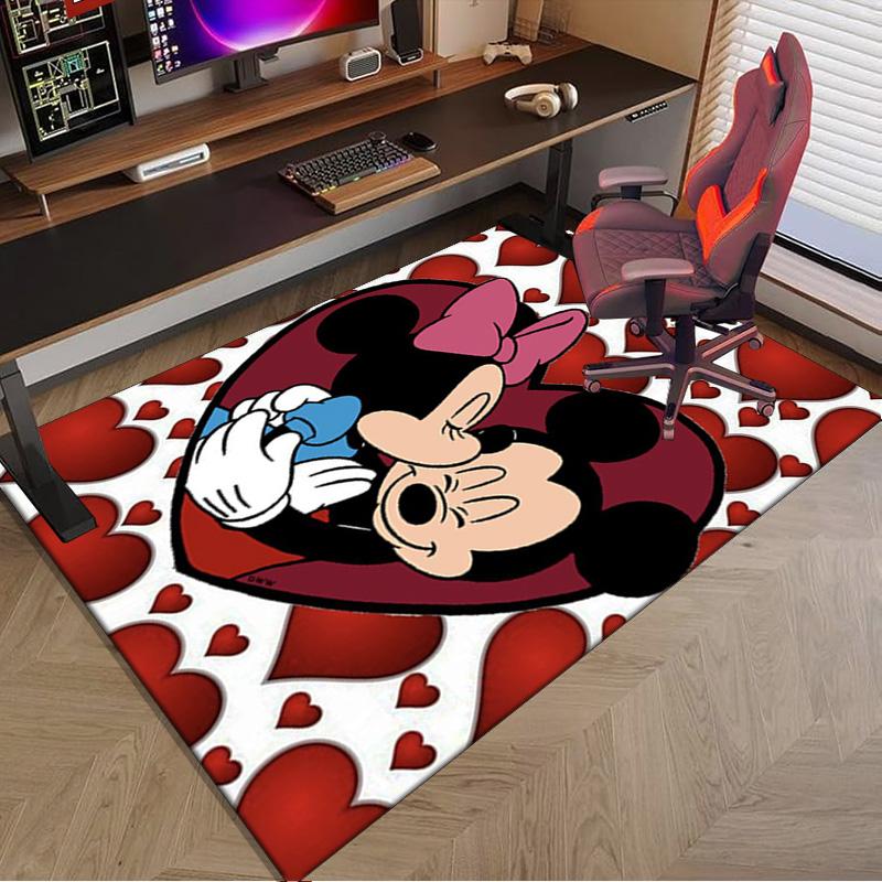 Mouse Couple Artwork Printed Area Rug for Office, Chair Rug, Decorative Carpet Floor Mat, Large Size Fan gifts Christmas gifts